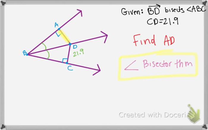 Bisector angle examples definition geometry find solution