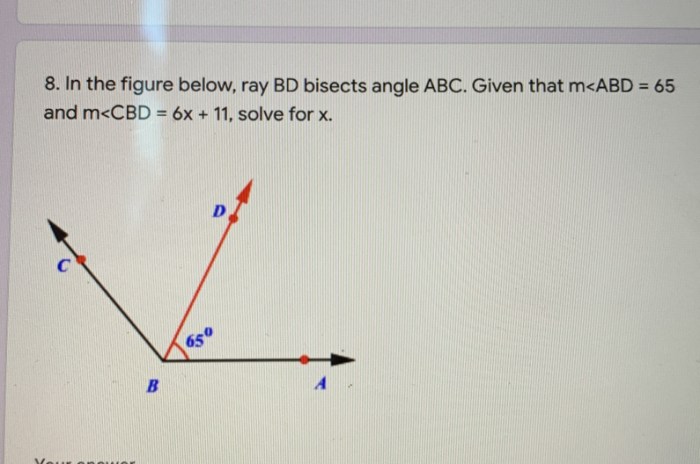 Ray bd bisects angle abc