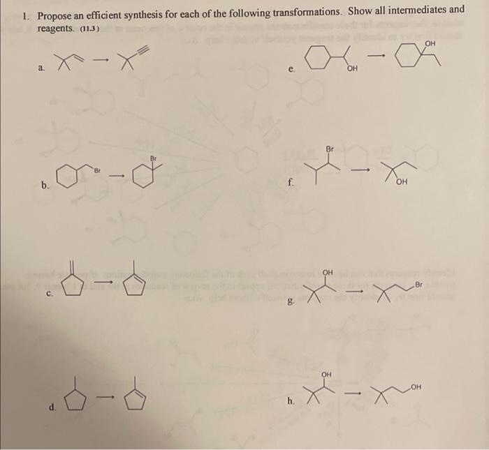 Propose an efficient synthesis for the following transformations