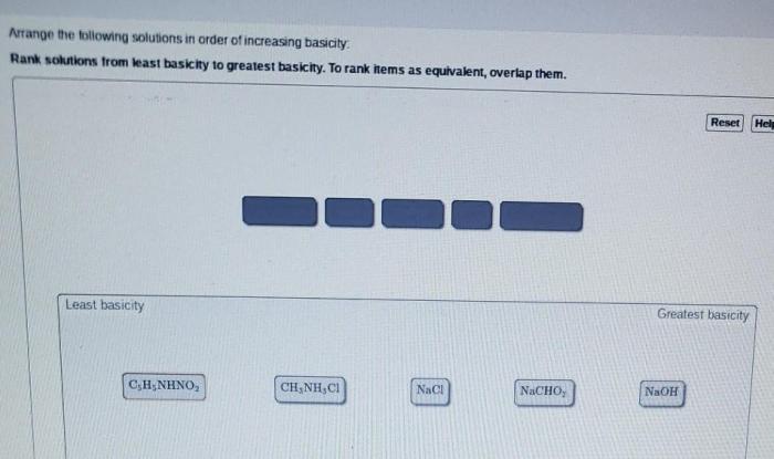 Following acids rank increasing order solved show acidic least acidity transcribed problem text been has most