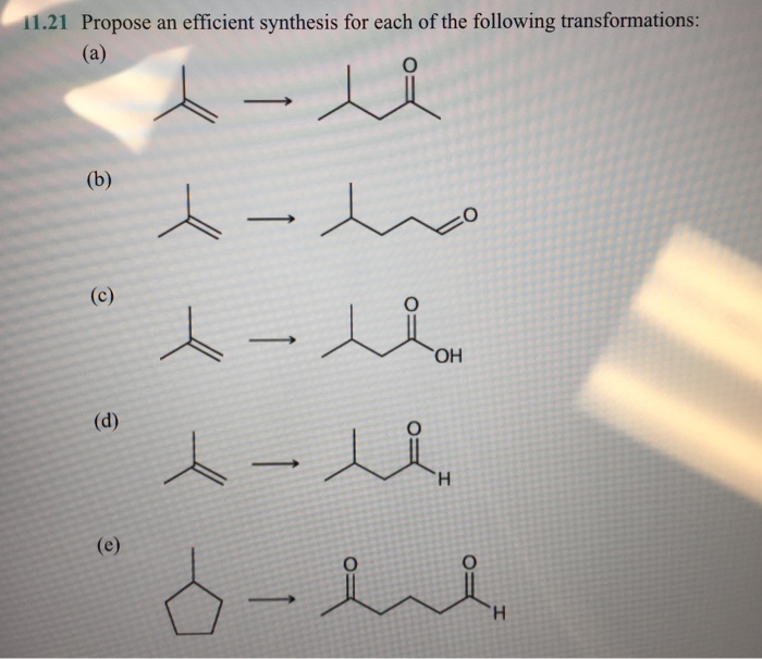 Propose an efficient synthesis for the following transformations